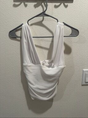 Garage White Draped Top